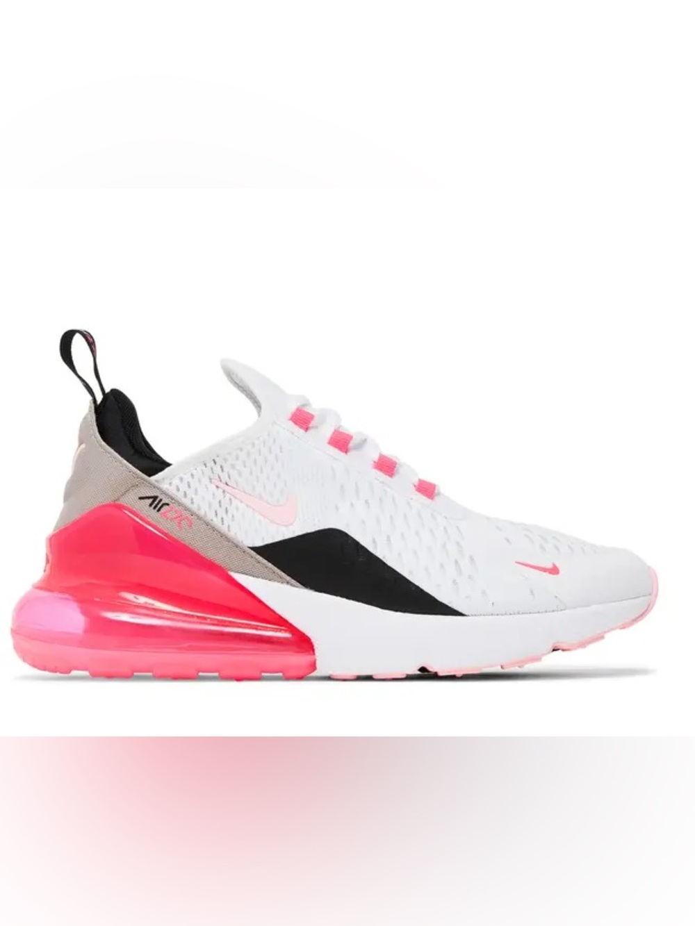 Nike Women’s White and Pink Air Max 270 Athletic Sneakers